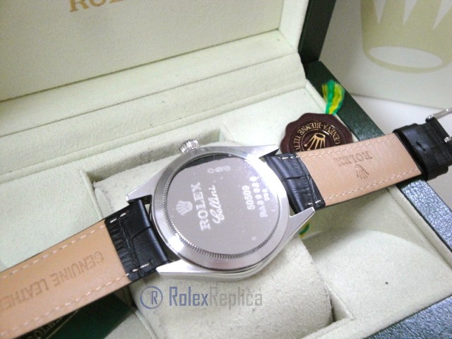 rolex replica cellini date black dial orologio replica cinturino pelle - immagine 10