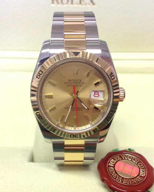 Rolex replica Datejust Turnograph 116263 36mm Champagne imitazione - immagine 3