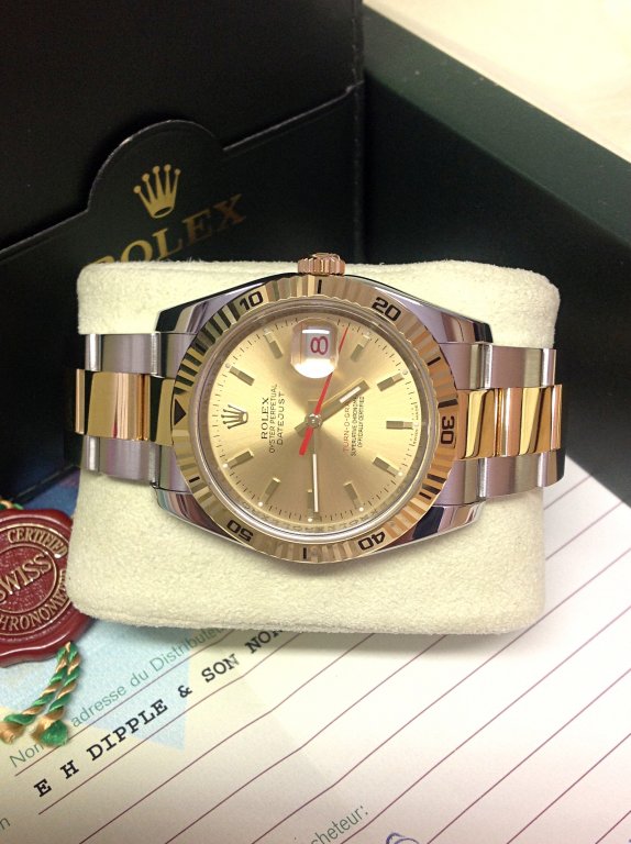 Rolex replica Datejust Turnograph 116263 36mm Champagne imitazione - immagine 4