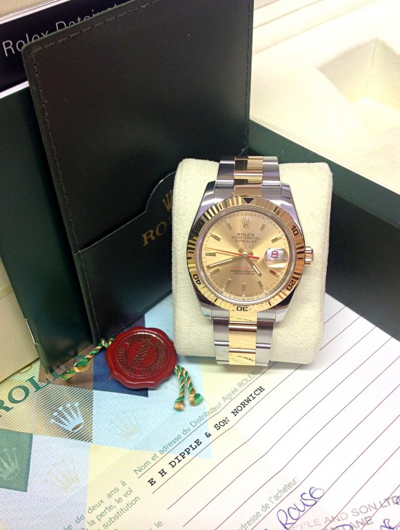 Rolex replica Datejust Turnograph 116263 36mm Champagne imitazione - immagine 5