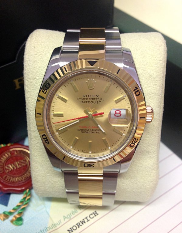 Rolex replica Datejust Turnograph 116263 36mm Champagne imitazione - immagine 6