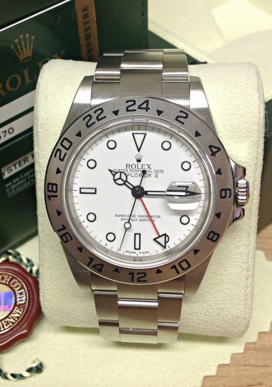 Rolex replica explorer II classic 16570 40mm white dial - immagine 2