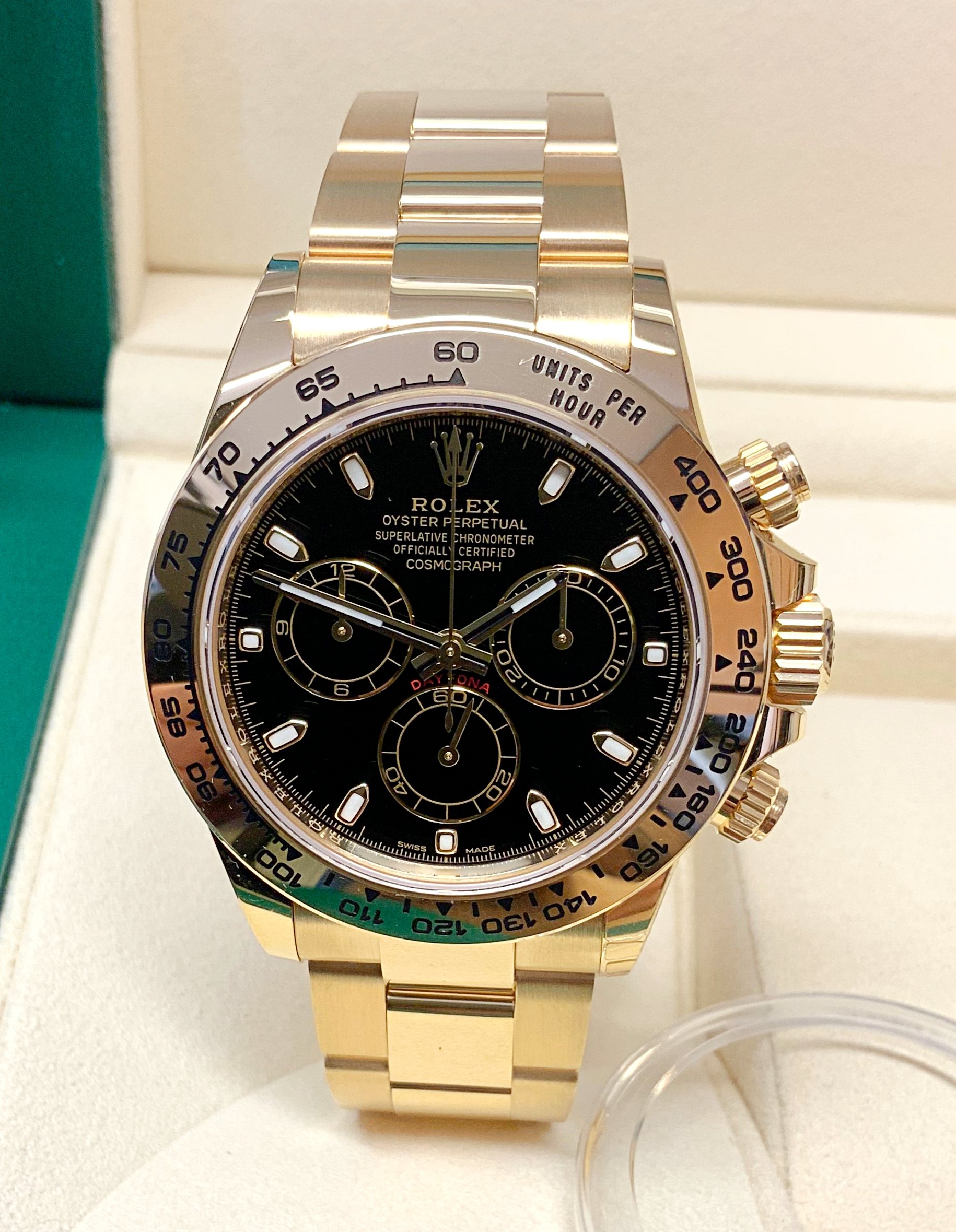 Rolex replica Daytona Yellow Gold 116508 Black dial