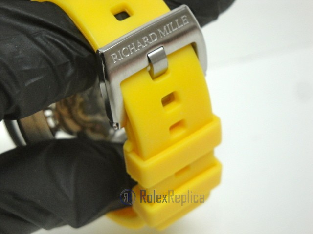 richard mille replica RM038 bubba watson skeletron yellow limited edition strip rubber-b - immagine 12