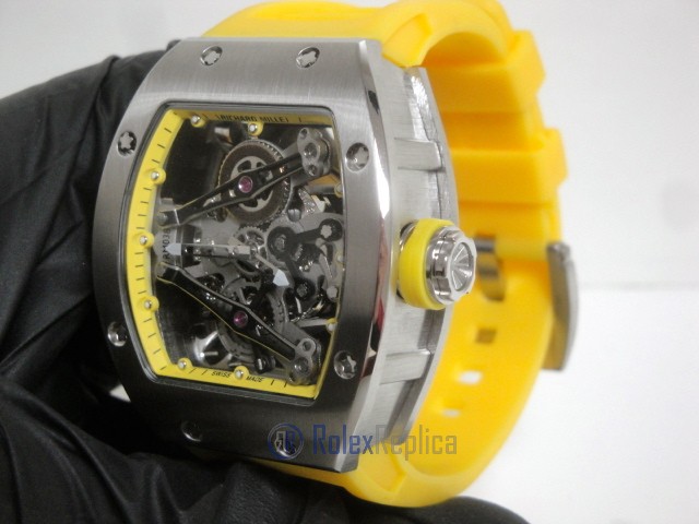 richard mille replica RM038 bubba watson skeletron yellow limited edition strip rubber-b - immagine 13