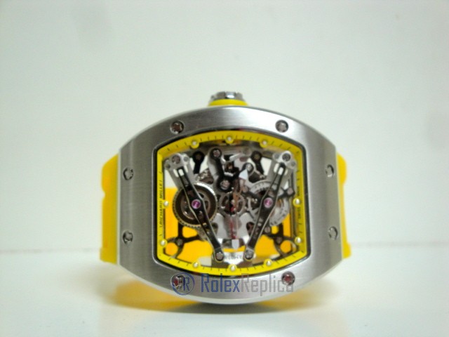 richard mille replica RM038 bubba watson skeletron yellow limited edition strip rubber-b