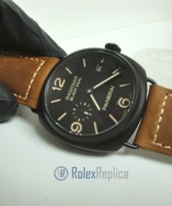 Panerai replica radiomir black seal pro-hunter pvd skeletron strip leather imitazione copia
