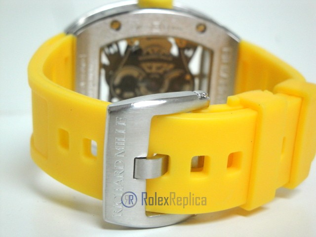 richard mille replica RM038 bubba watson skeletron yellow limited edition strip rubber-b - immagine 6
