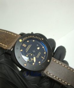 Panerai replica luminor marina submersible ceramica strip leather imitazione copia