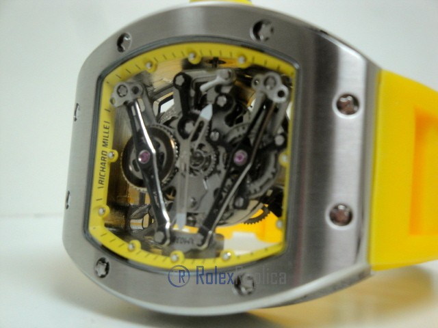 richard mille replica RM038 bubba watson skeletron yellow limited edition strip rubber-b - immagine 9