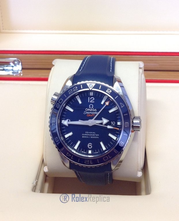 Omega replica seamaster planet ocean 43.5mm blue strip leather imitazione copia