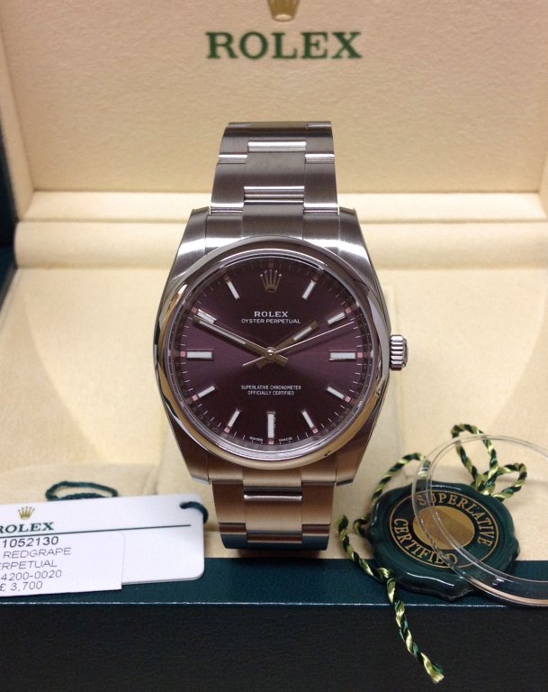Rolex replica oyster perpetual red grape 39mm