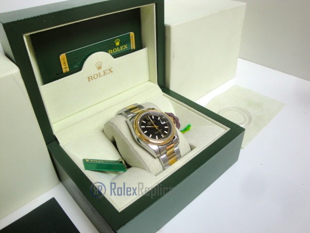 rolex replica datejust acciaio oro oyster black dial barrette orologio imitazione - immagine 3