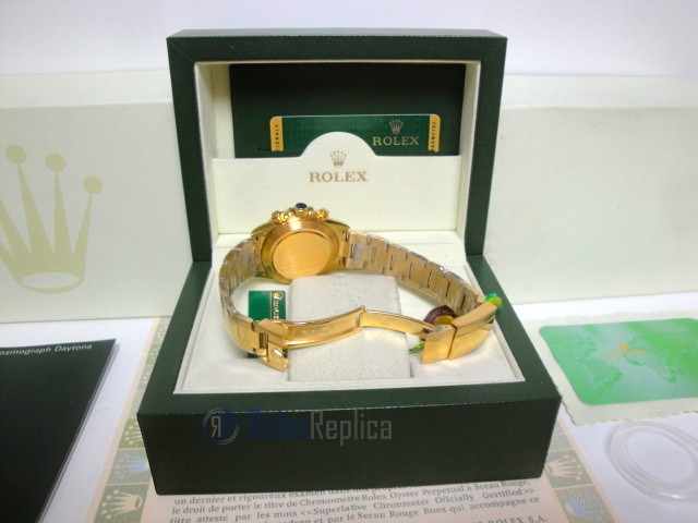 rolex replica daytona rainbow full diamonds oro giallo orologio replica - immagine 11