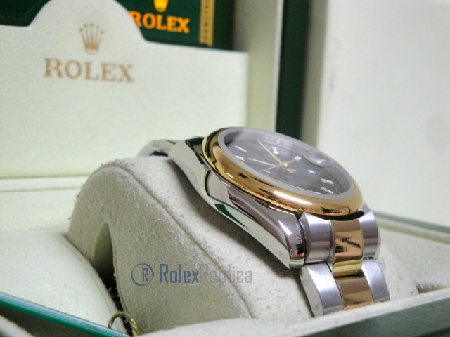 rolex replica datejust acciaio oro oyster black dial barrette orologio imitazione - immagine 5