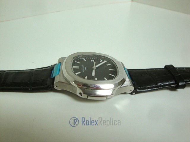 patek philippe replica nautilus acciaio black dial skeletron orologio replica - immagine 3