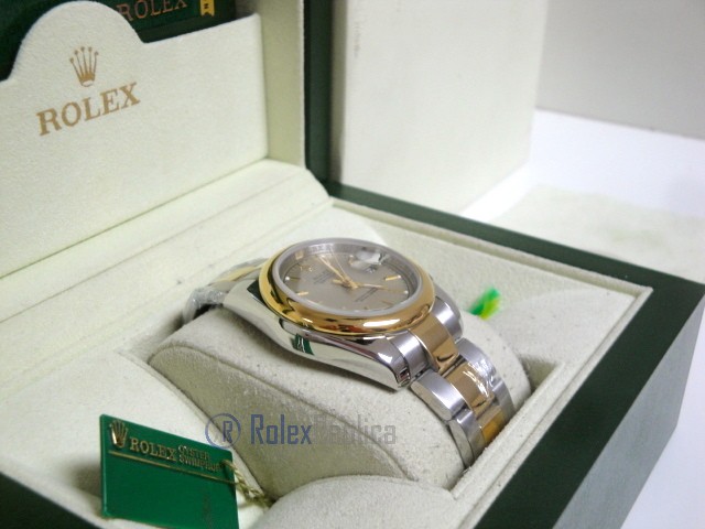 rolex replica datejust acciaio oro oyster grey dial barrette orologio imitazione - immagine 4