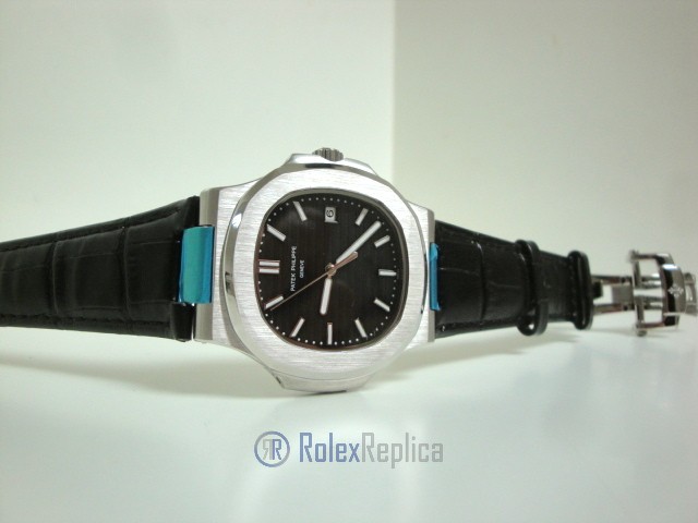 patek philippe replica nautilus acciaio black dial skeletron orologio replica - immagine 4