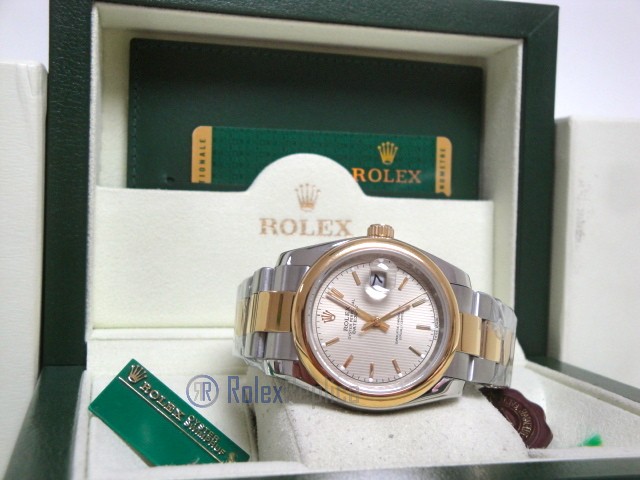 rolex replica datejust acciaio oro oyster grey dial barrette orologio imitazione - immagine 5