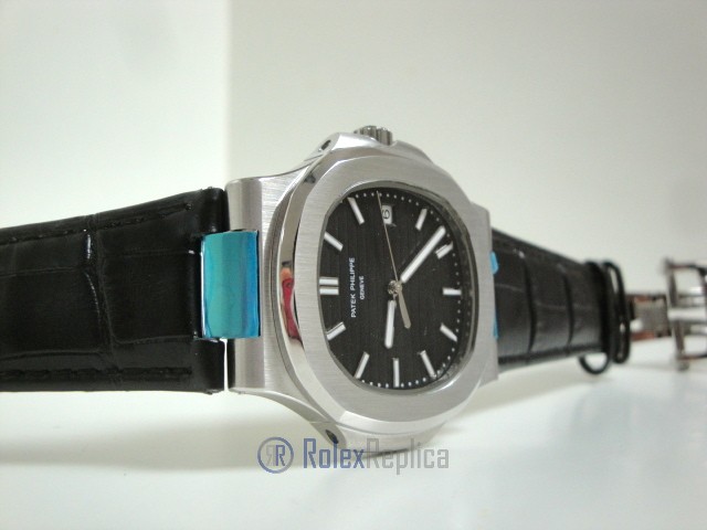 patek philippe replica nautilus acciaio black dial skeletron orologio replica - immagine 5