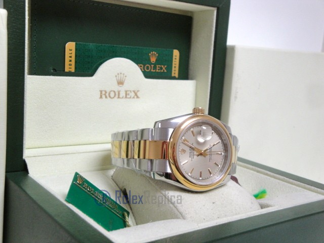 rolex replica datejust acciaio oro oyster grey dial barrette orologio imitazione - immagine 6