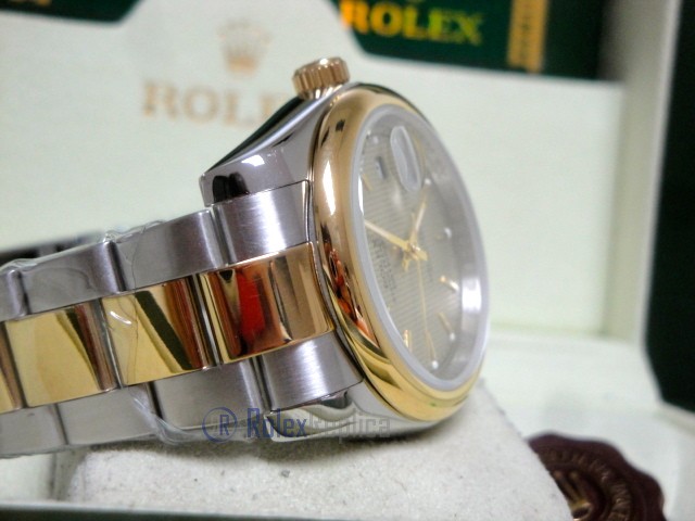 rolex replica datejust acciaio oro oyster grey dial barrette orologio imitazione - immagine 8