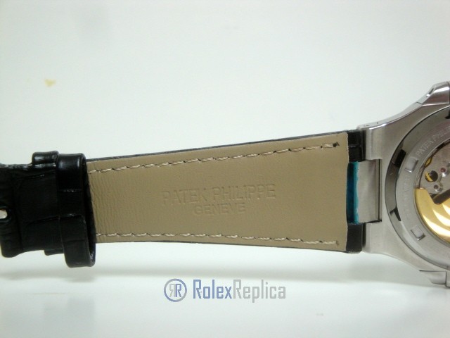 patek philippe replica nautilus acciaio black dial skeletron orologio replica - immagine 9