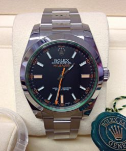 rolex replica milgauss black dial green glass sapphire orologio replica copia lusso imitazione