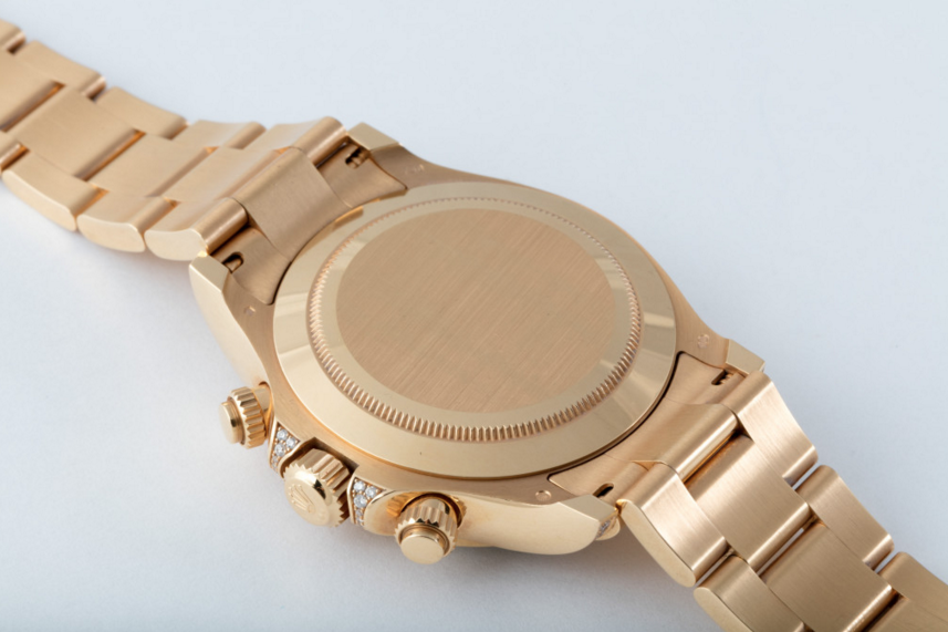 rolex replica daytona rainbow full diamonds oro giallo orologio replica - immagine 12