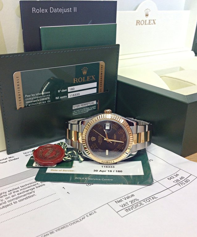 Rolex replica Datejust II black roman 116333 Bi-Colour 41mm - immagine 5