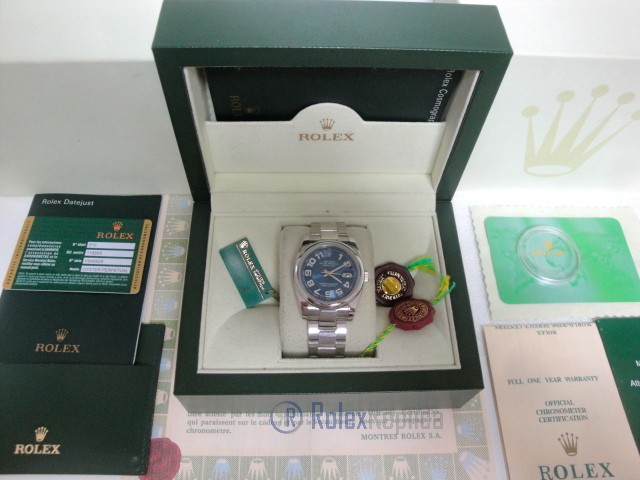 rolex replica datejust acciaio oyster blue dial orologio imitazione - immagine 2
