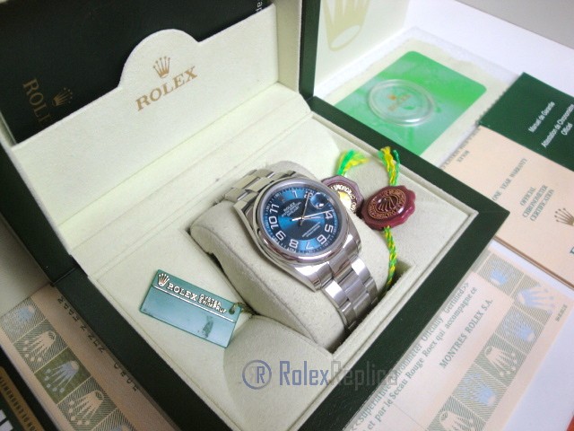 rolex replica datejust acciaio oyster blue dial orologio imitazione - immagine 3