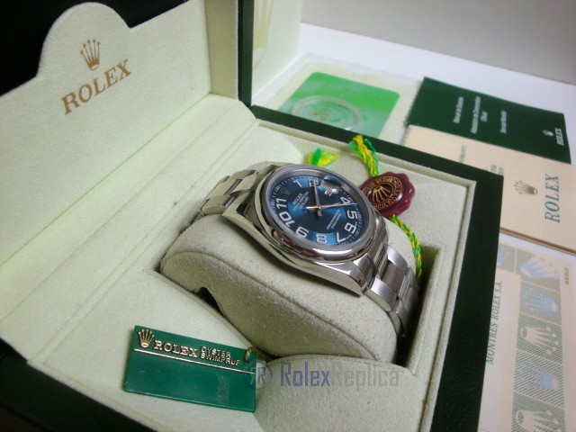 rolex replica datejust acciaio oyster blue dial orologio imitazione - immagine 4
