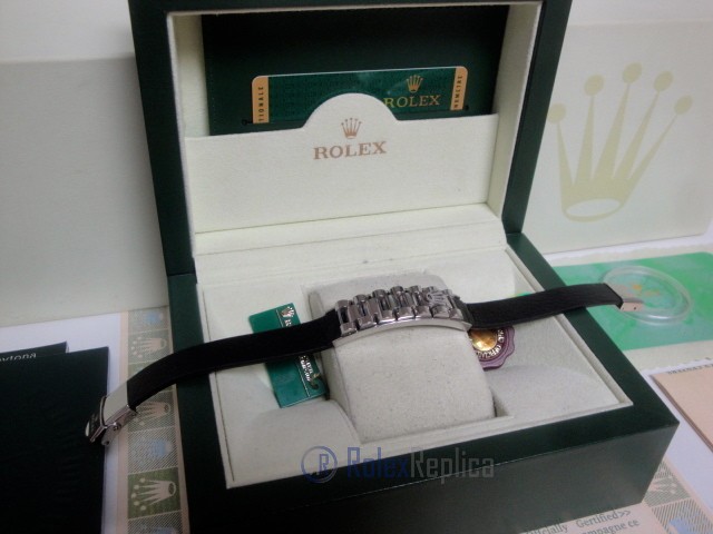 Rolex replica gioielli bracciale jubilèè-style acciaio-pelle black - immagine 7