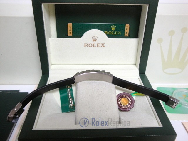 Rolex replica gioielli bracciale jubilèè-style acciaio-pelle black - immagine 10