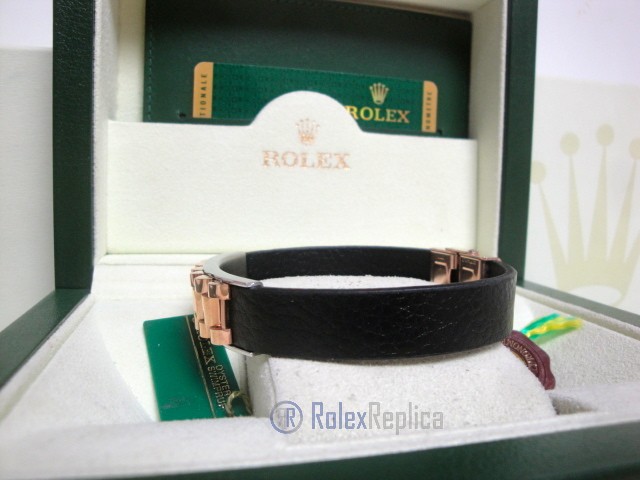 Rolex replica gioielli bracciale jubilèè-style everose-pelle black - immagine 4