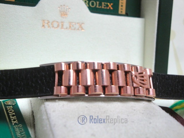 Rolex replica gioielli bracciale jubilèè-style everose-pelle black - immagine 7