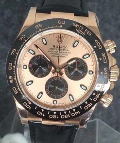 Alternative view of REPLICA ROLEX DAYTONA 116515 ROSE GOLD WATCH WITH SUPER CLONE 4130 MOVEMENT