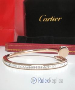 Cartier replica gioiello bracciale juste un clou rose gold pavè diamond