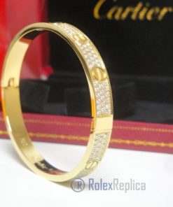 Cartier replica gioiello bracciale love yellow gold pavè diamond