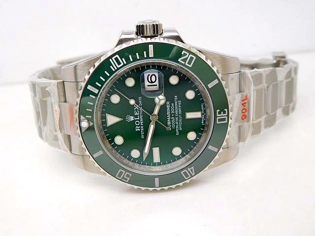 rolex replica submariner 116610LV verde hulk orologio 3135 clone movement - immagine 3
