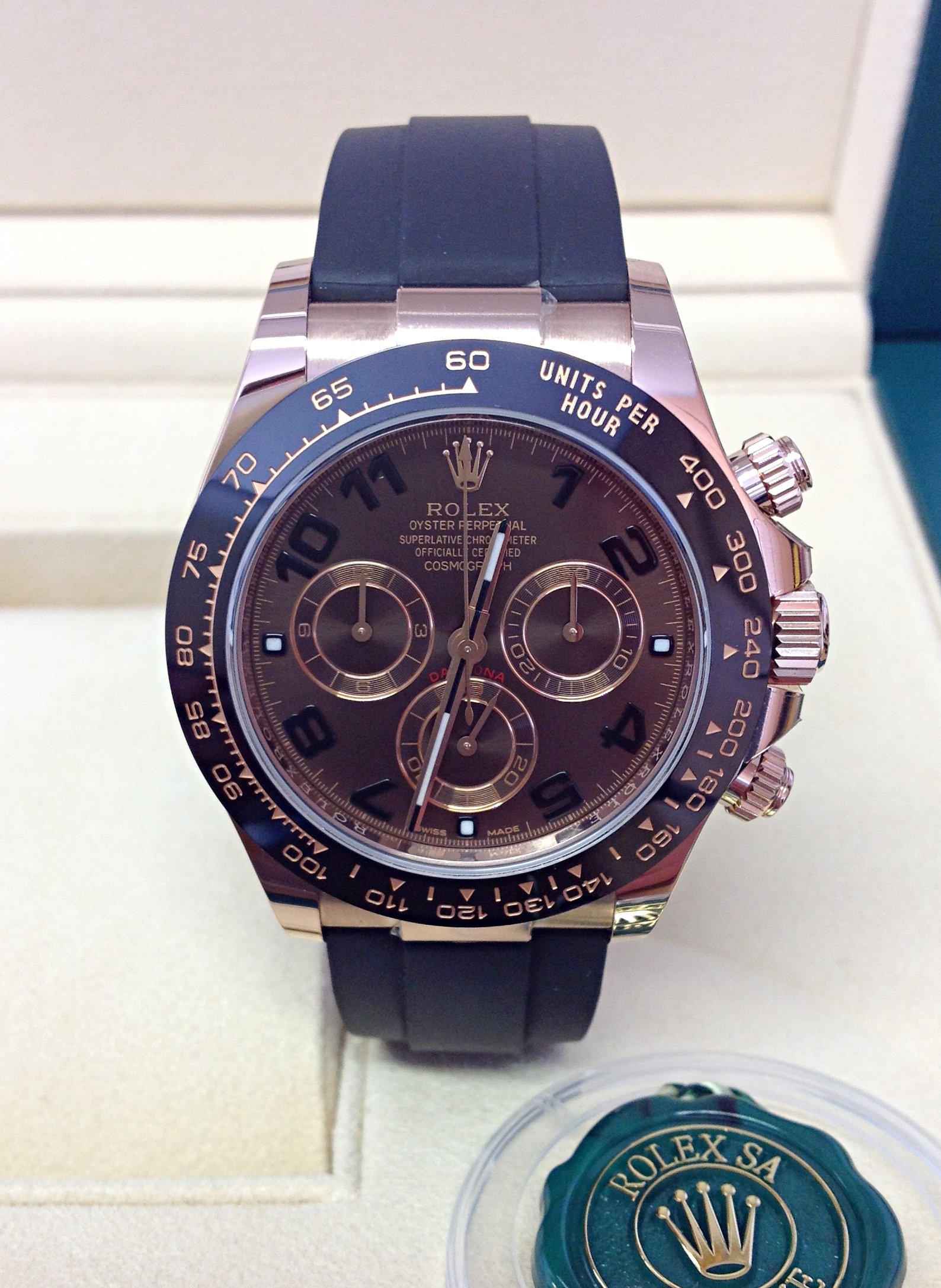 Rolex replica Daytona oysterflex chocolate 116515LN Rose Gold