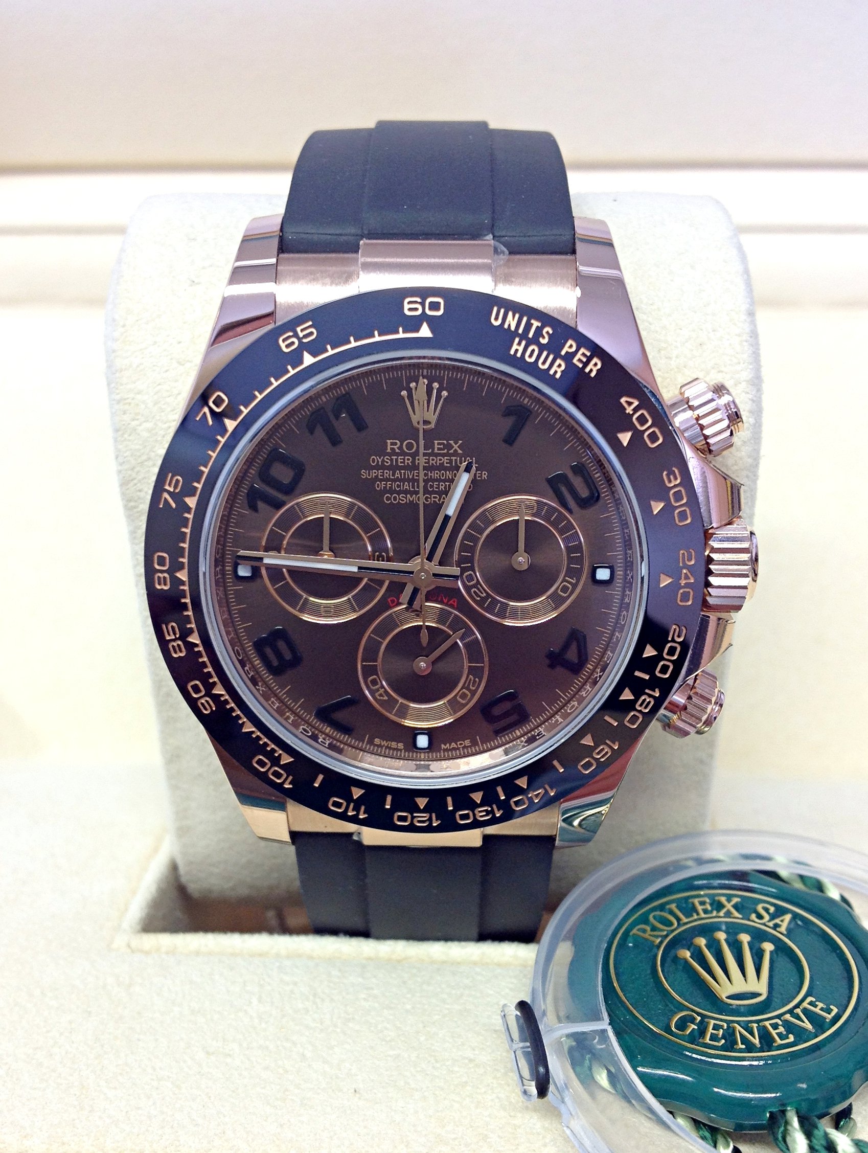 Rolex replica Daytona oysterflex chocolate 116515LN Rose Gold - immagine 4
