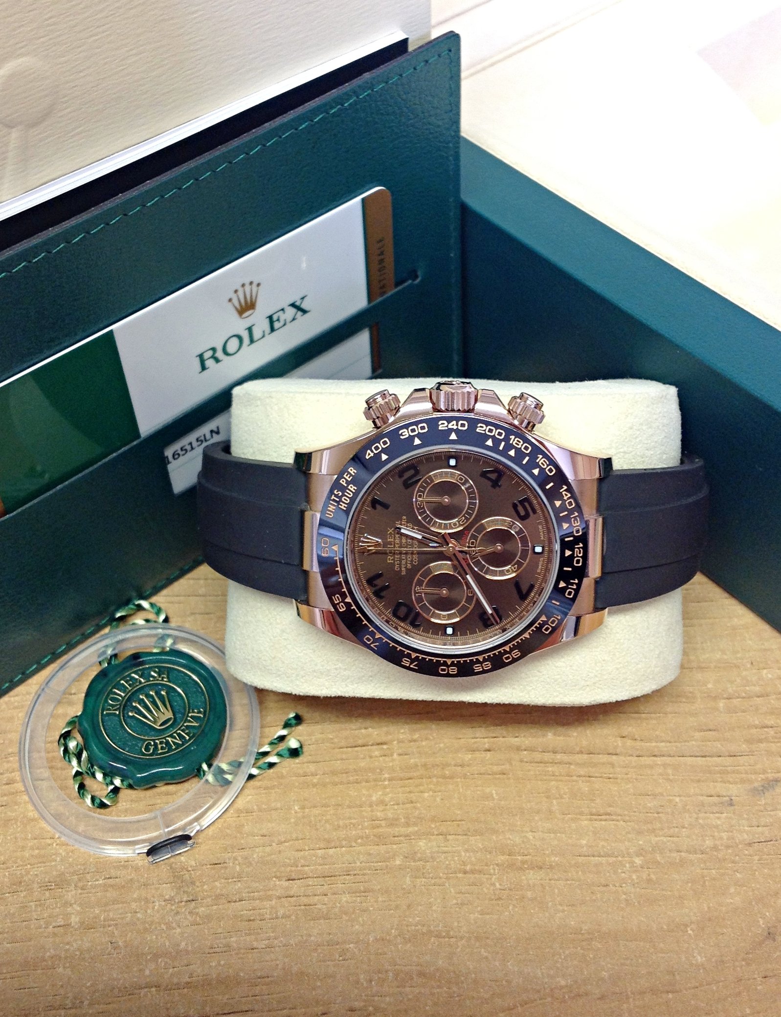 Rolex replica Daytona oysterflex chocolate 116515LN Rose Gold - immagine 6