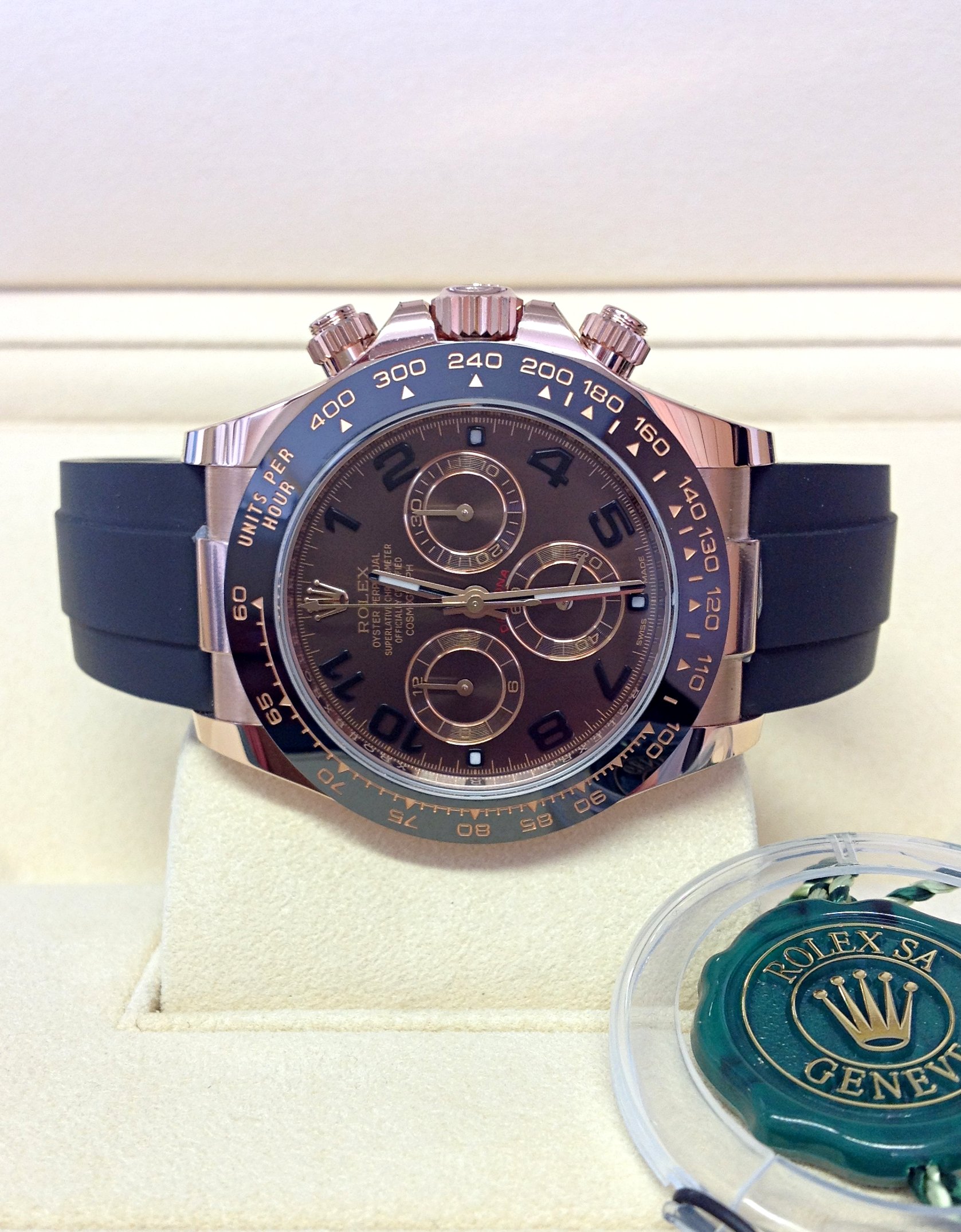 Rolex replica Daytona oysterflex chocolate 116515LN Rose Gold - immagine 7