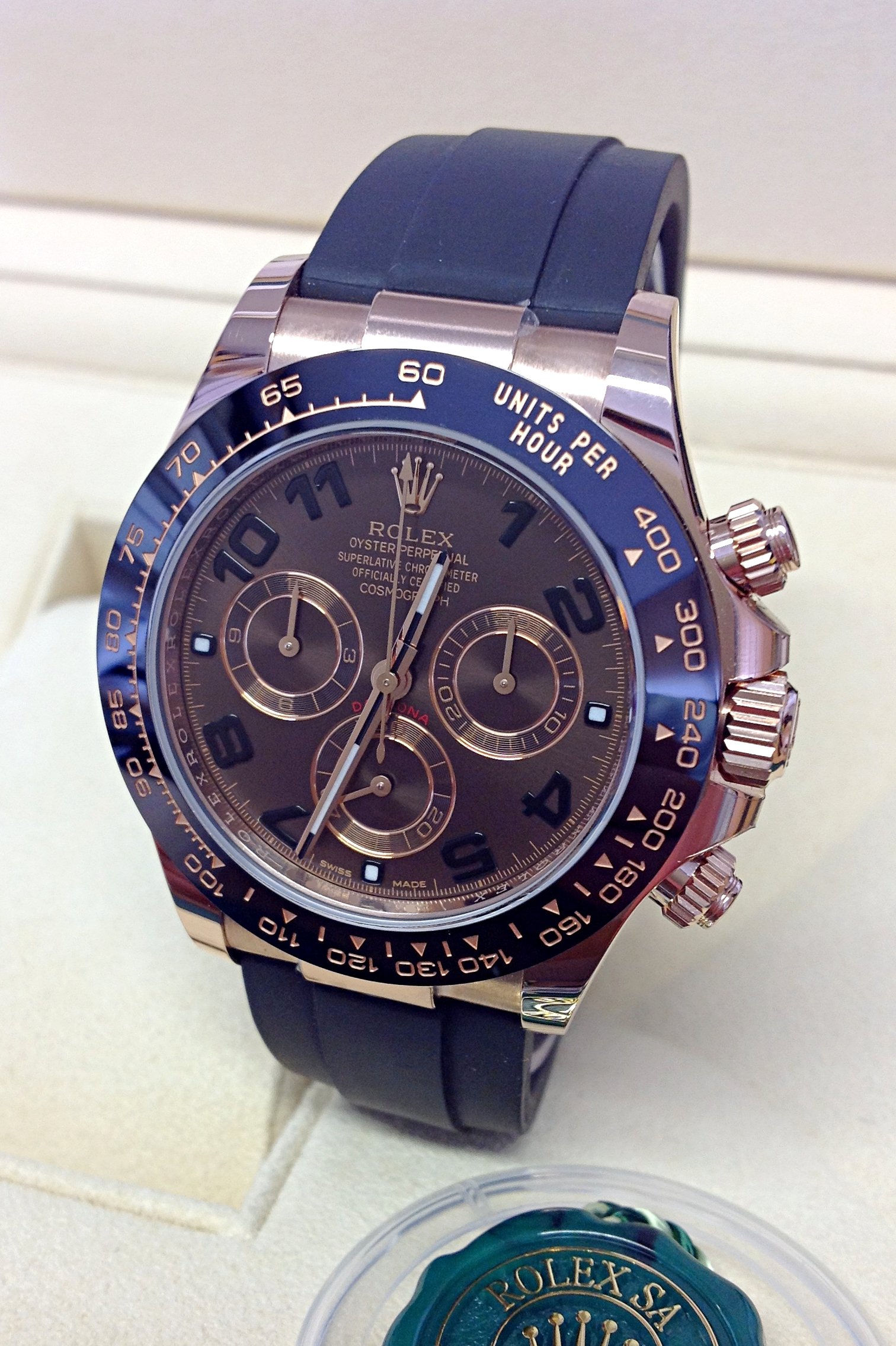 Rolex replica Daytona oysterflex chocolate 116515LN Rose Gold - immagine 8