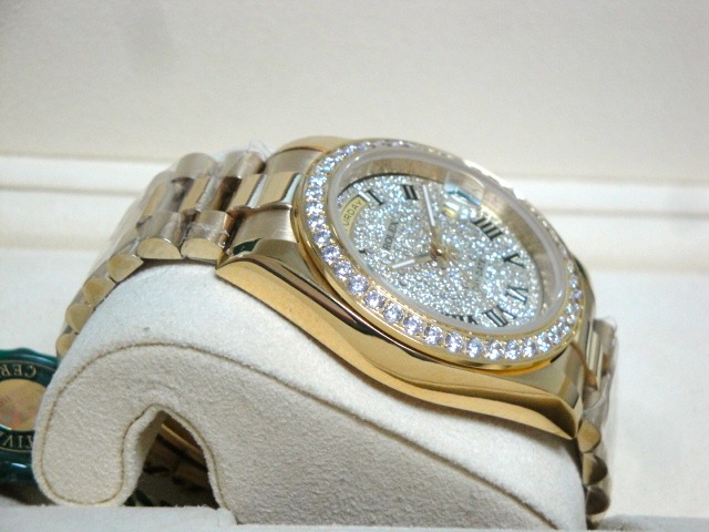 rolex replica day-date SARU brillantine yellow gold orologio replica - immagine 10