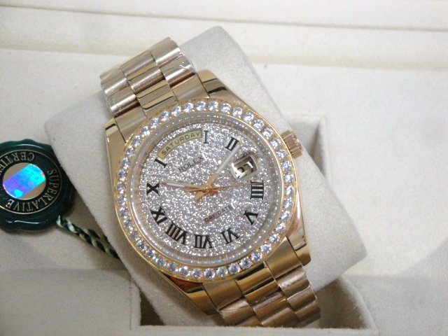rolex replica day-date SARU brillantine yellow gold orologio replica - immagine 8