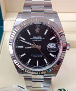 Alternative view of Rolex replica Datejust 41mm 126334 Black Dial oyster steel