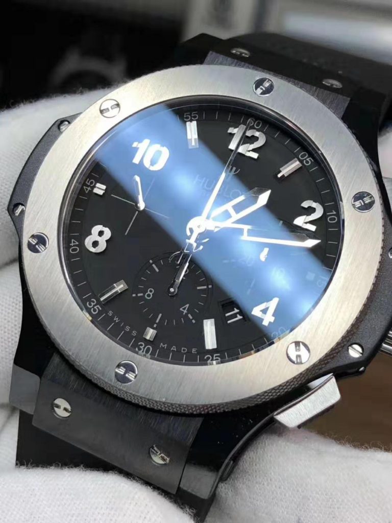 HUBLOT REPLICA BIG BANG CERAMIC WATCH WITH TITANIUM BEZEL CLONE HUB4100 MOVEMENT - immagine 4